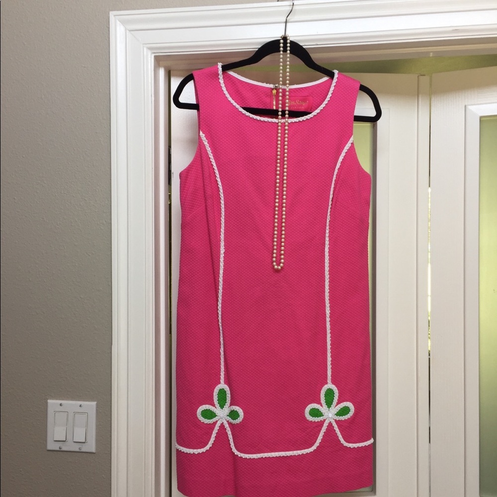 Lily Pulitzer Pink and Green beaded dress